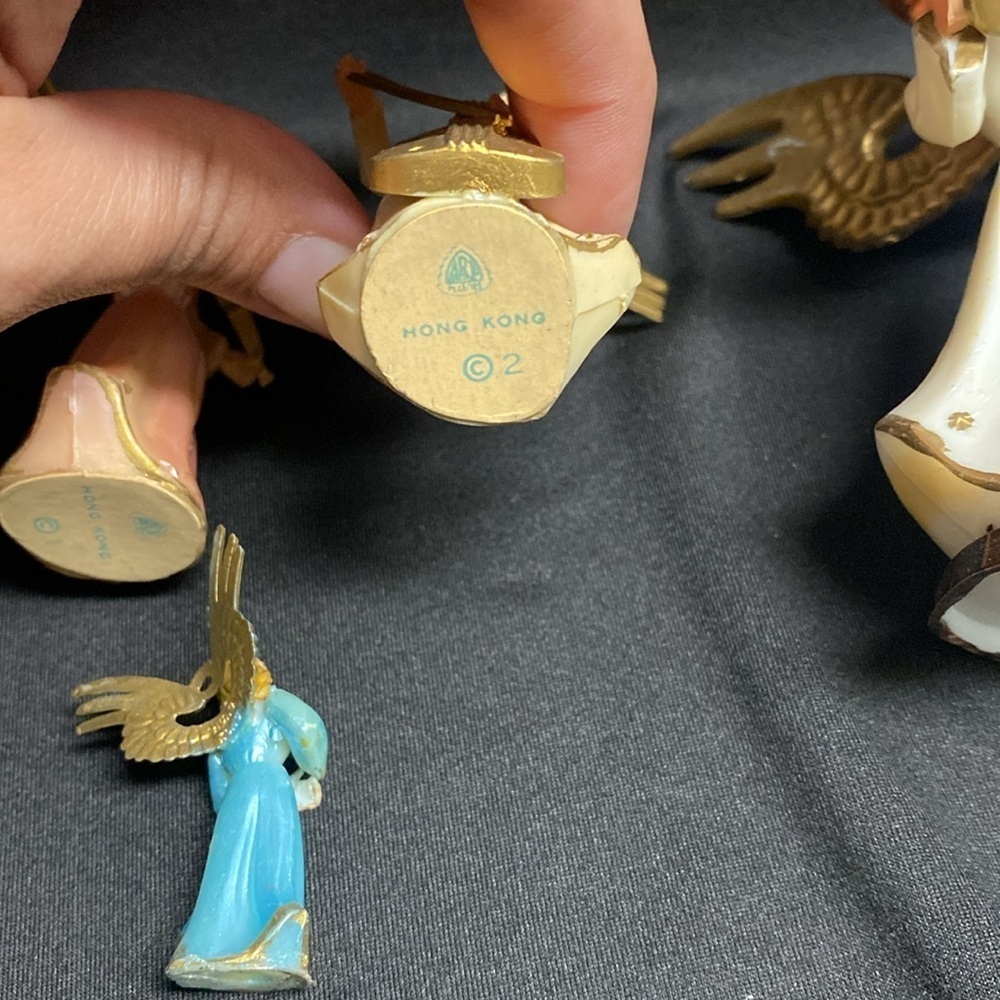 Vintage Christmas Angels figurines mcm Christmas decor 50s home decor prop - Picture 7 of 12